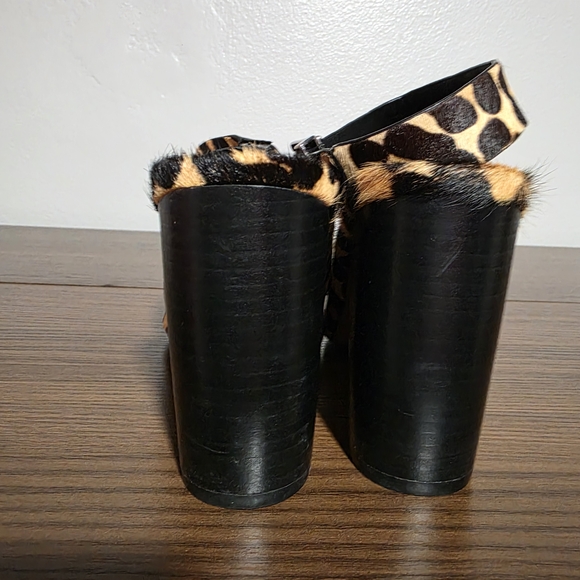 Leopard Cheetah Print Mules Western Cowboy with Block Heel 8.5 - Picture 3 of 8